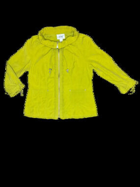 LAL Chartreuse Zip-Up Lightweight 3/4 Sleeves Jacket Medium